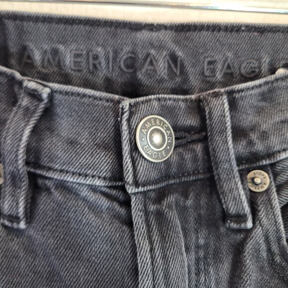 American Eagle Highest Rise 90s Boyfriend Jeans Womens 0 Distressed Black Denim - Picture 4 of 10